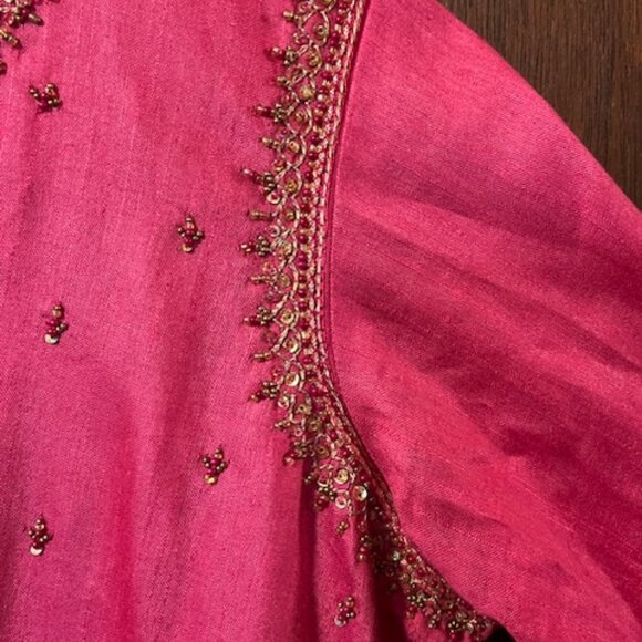 Pink Embellished Indian Ethnic Kurta Small/36 - Picture 4 of 10